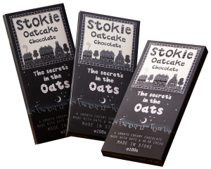 Stokie Oatcake Chocolate, Gluten free and Vegan. 100g 46.5% cocoa 